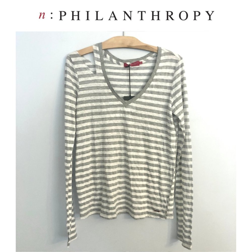 n:Philanthropy Manhattan Long Sleeve V-Neck Tee